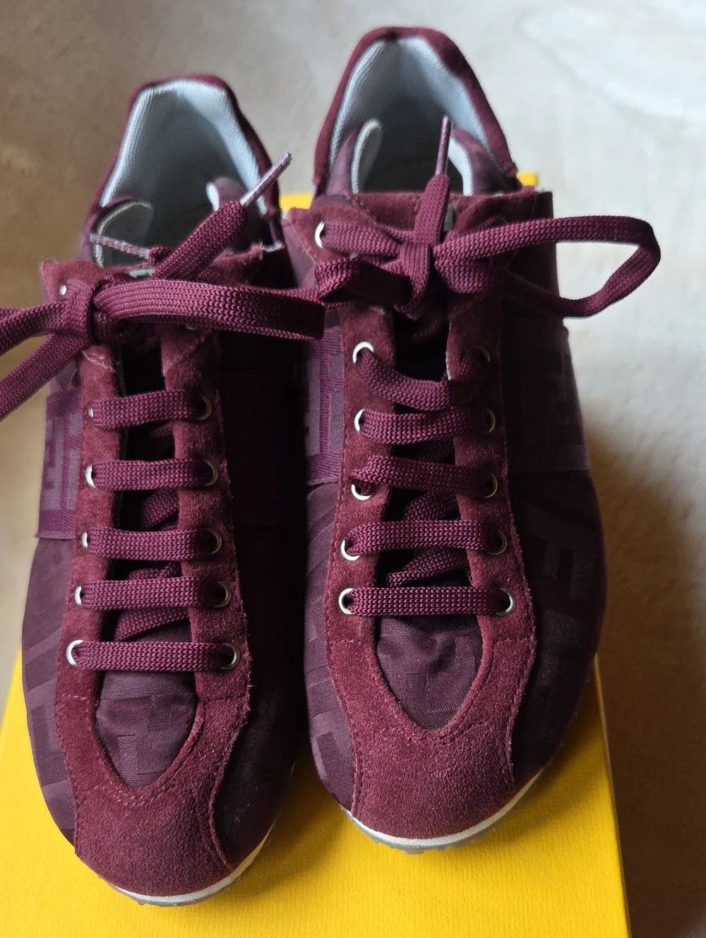 Fendi Women's Burgundy Monogram Low-Top Sneakers - Picture 2 of 6